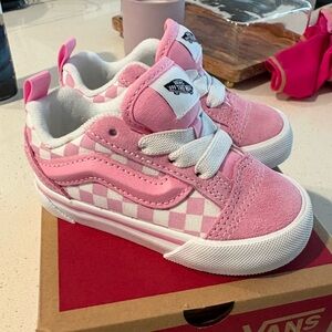 Vans Kids Pink Checkerboard Low Top Sneakers